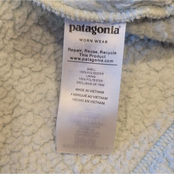 Patagonia Worn Wear Light Mint Blue Pullover Zip Fleece S - Picture 9 of 10